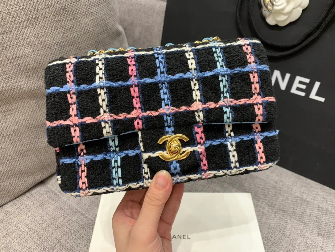 Navy Tweed Mini Rectangular Flap Bag N8247