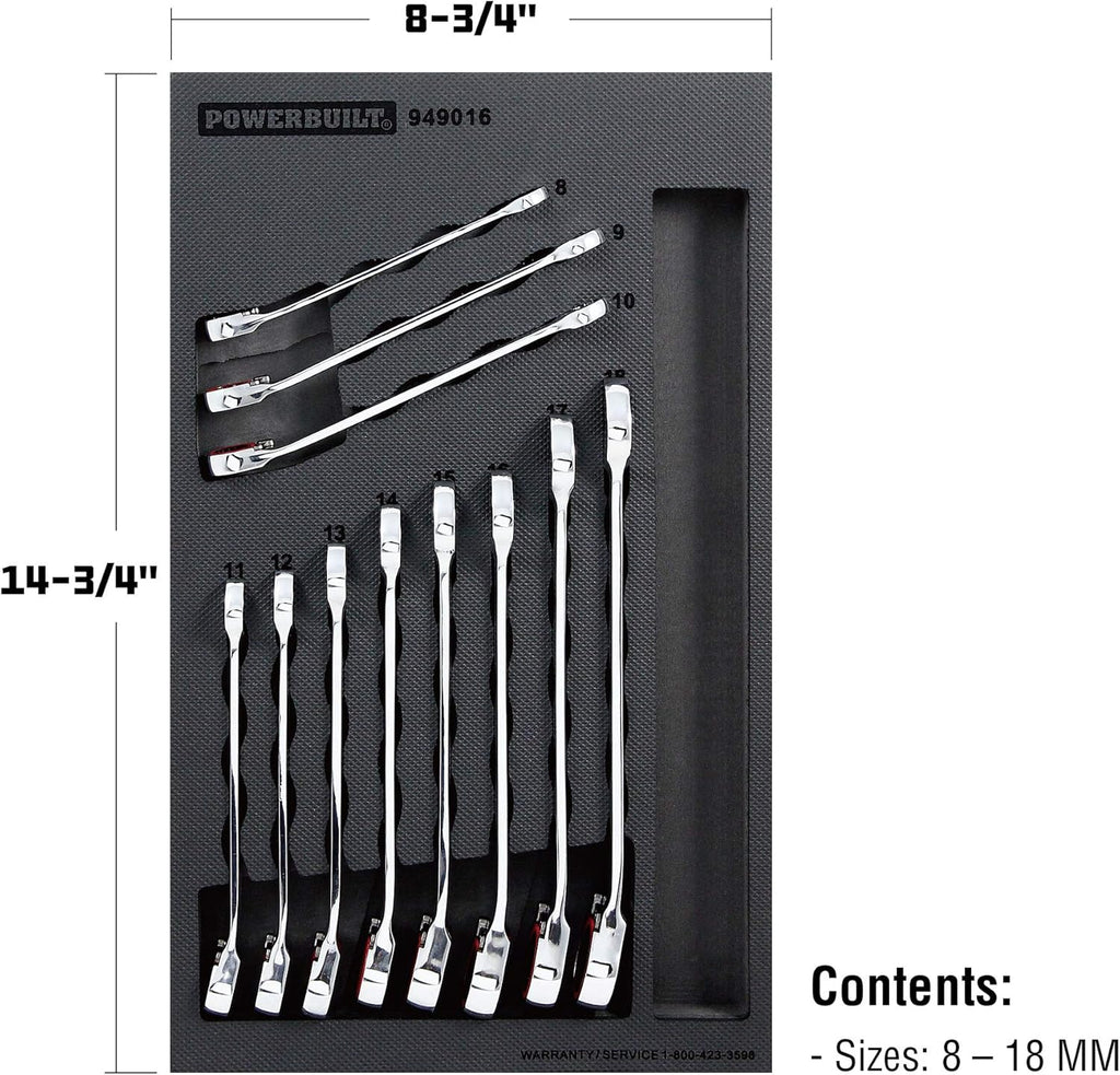 Metric 11Pc Reversible Ratcheting Wrench Set N9171