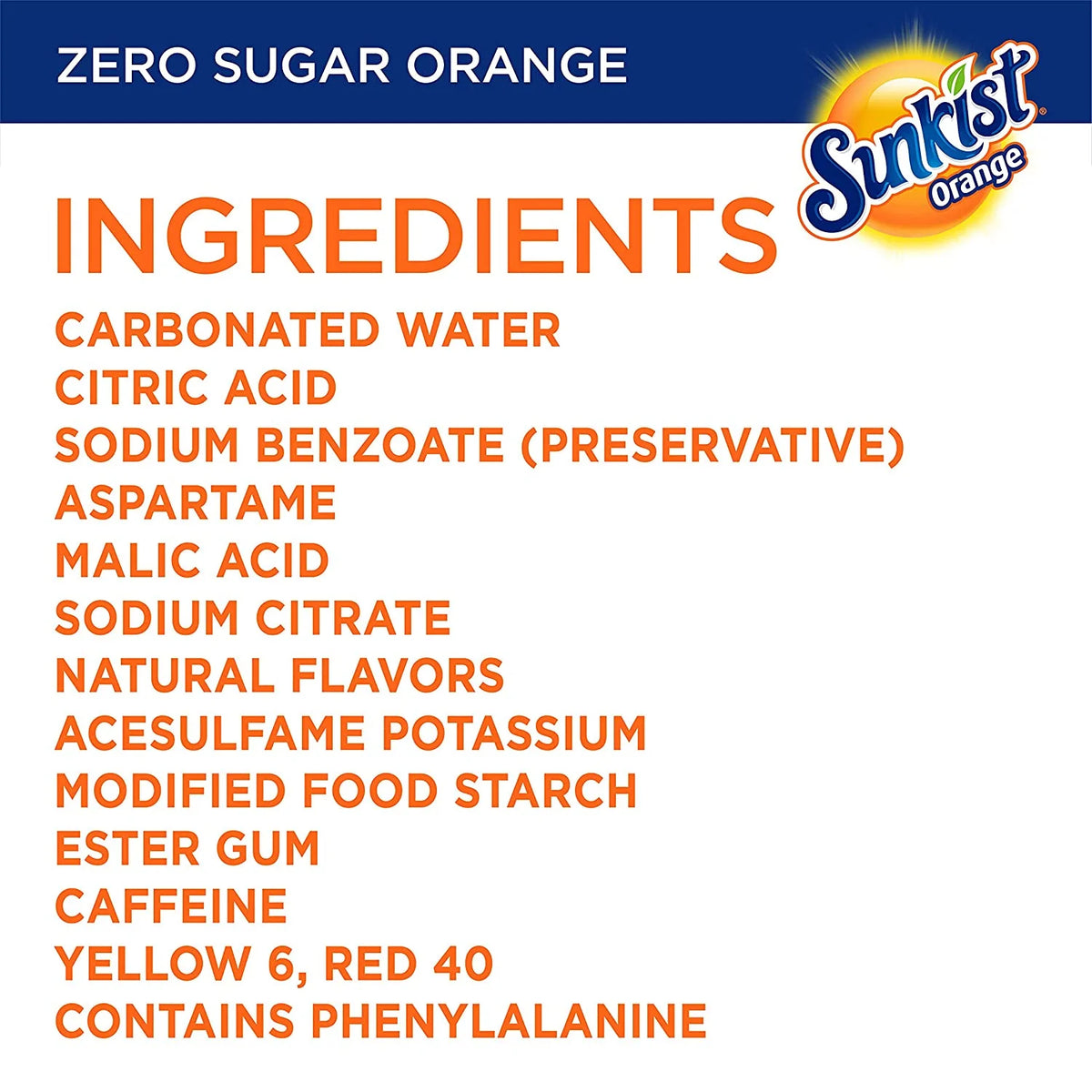 Orange Zero Soda 20 oz Bottles (Pack of 16) Z3433