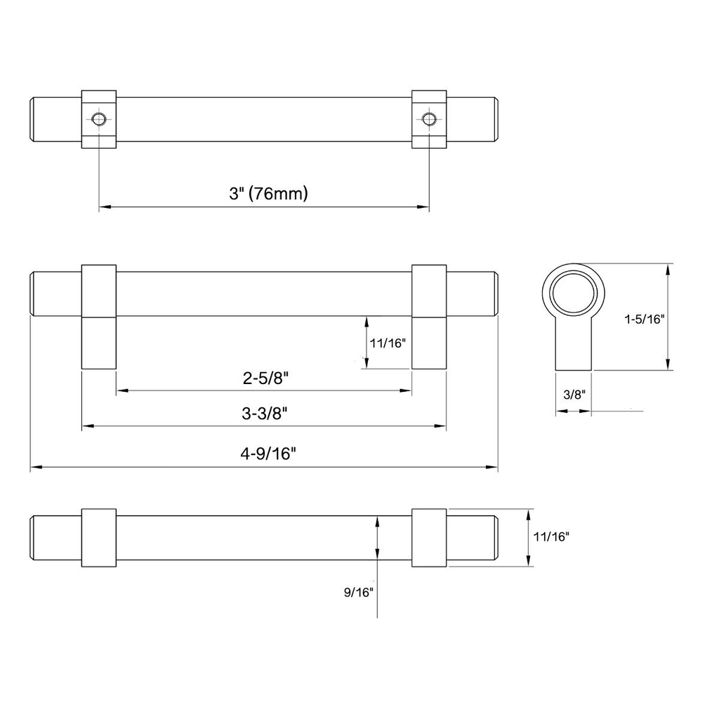 Polished Chrome Bar Cabinet Handle Pull 25 Pack V245979