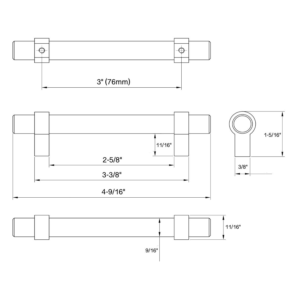 Polished Chrome Bar Cabinet Handle Pull 25 Pack V245979
