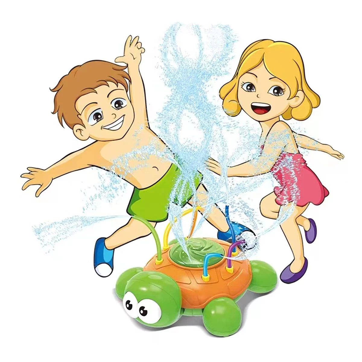 Sprinkler Toy for Kids Water Splash Play Spinning Spray Turtle Outdoor Toy C256