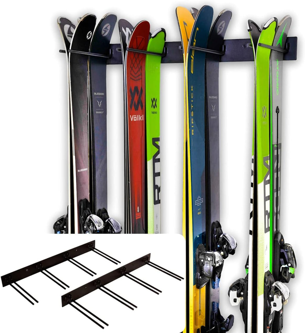 Ski Wall Storage Rack, Steel, Holds 8 Pairs, Pack of 2 L867693