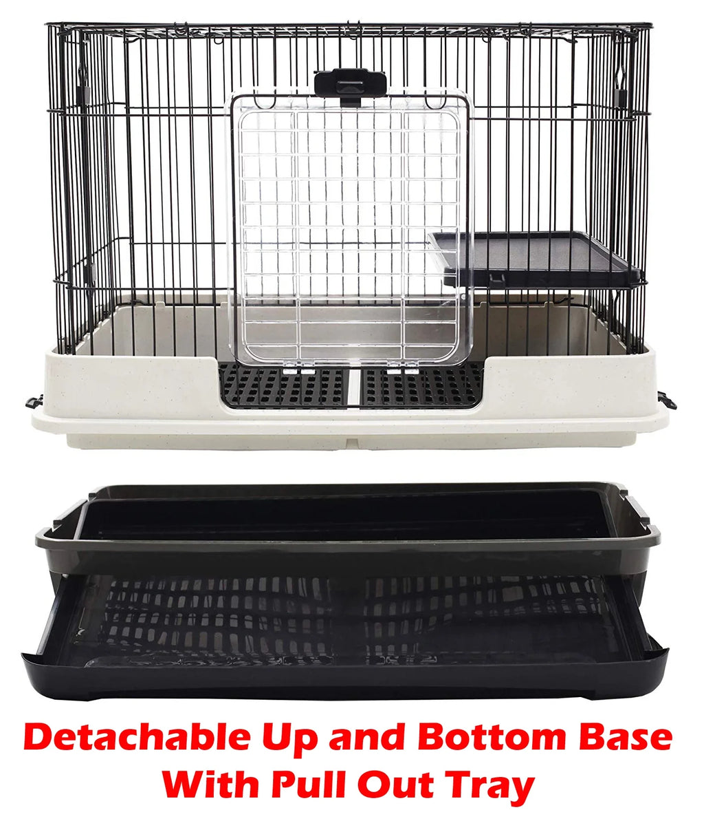 X-Large 43” 4-Story Indoor/Outdoor Rabbit Guinea Pig Hutch Cage with Washable Tray K8060