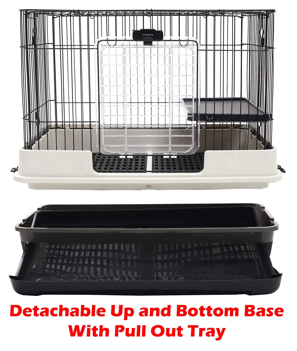 X-Large 43” 4-Story Indoor/Outdoor Rabbit Guinea Pig Hutch Cage with Washable Tray K8060