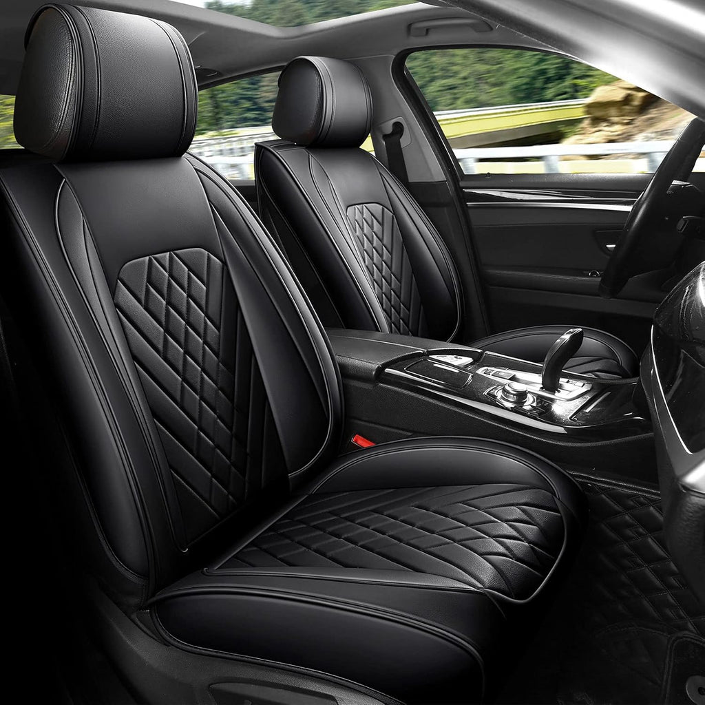 Grey Leather Car Seat Cover Full Set for 5 Seats E8902