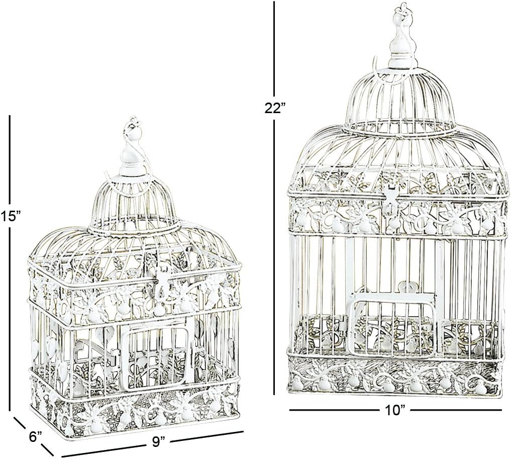 White Metal Birdcage W397