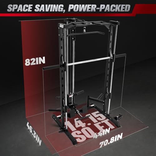 Smith Machine Power Rack with LAT-Pull Down System S3049
