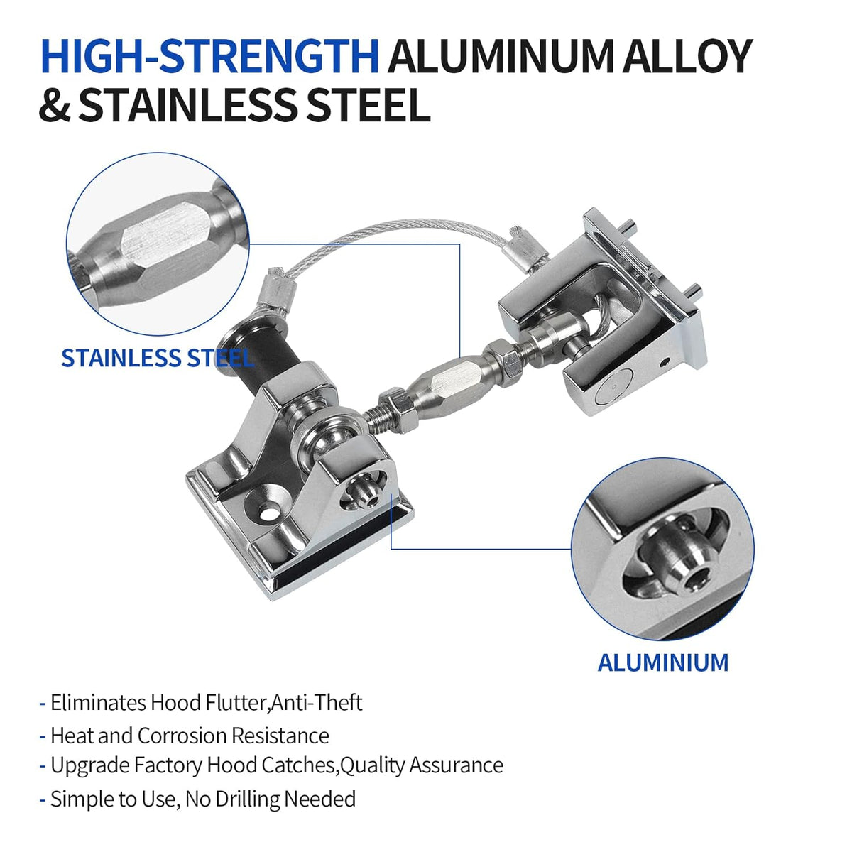 Aluminum Alloy Hood Latches Kit X878