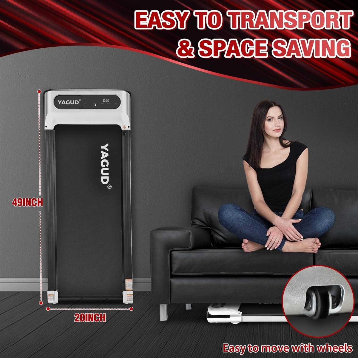 2.5 HP Under Desk Treadmill with Remote Control A39668