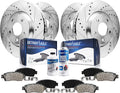10pc Set Front and Rear Drilled & Slotted Brake Rotors and Pads for Ford Flex X70982
