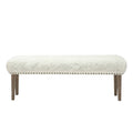 White Faux Leather Makeup Bench U8469