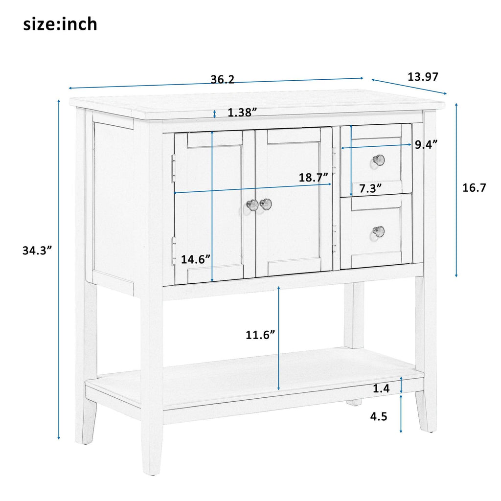 White Console Table with 2 Drawers C922