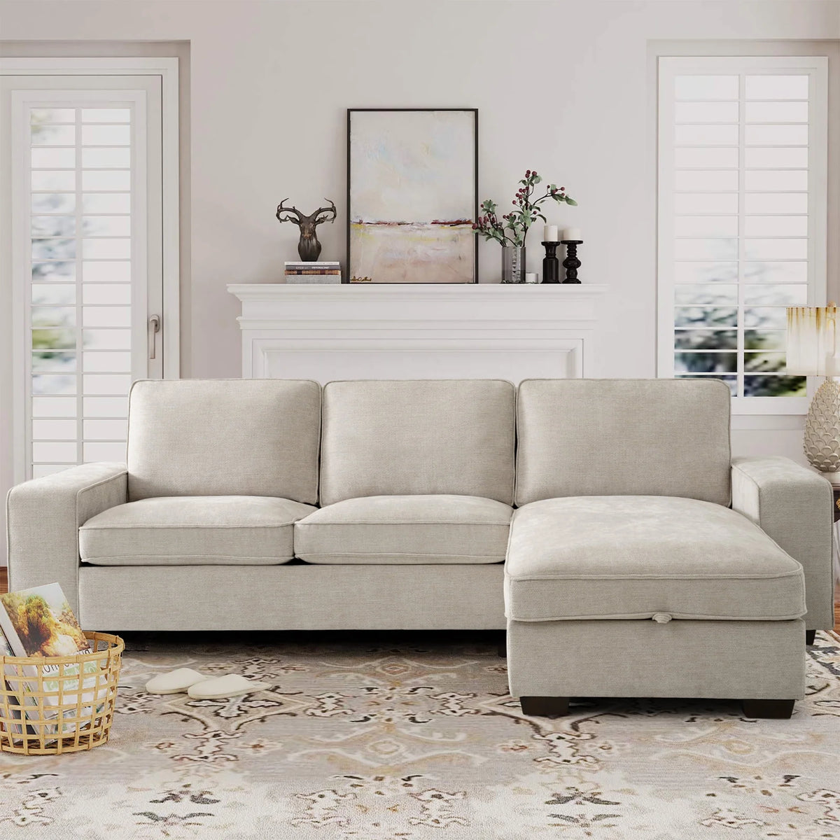 L-Shaped Sectional Sofa with Storage Chaise O132150