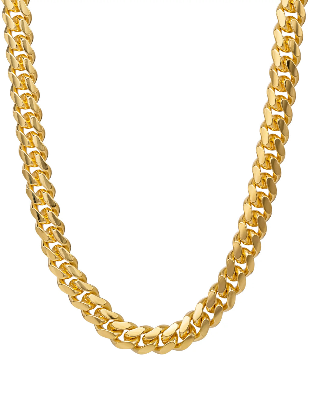 Sterling Silver 14KT Gold Plated Curb Necklace B610