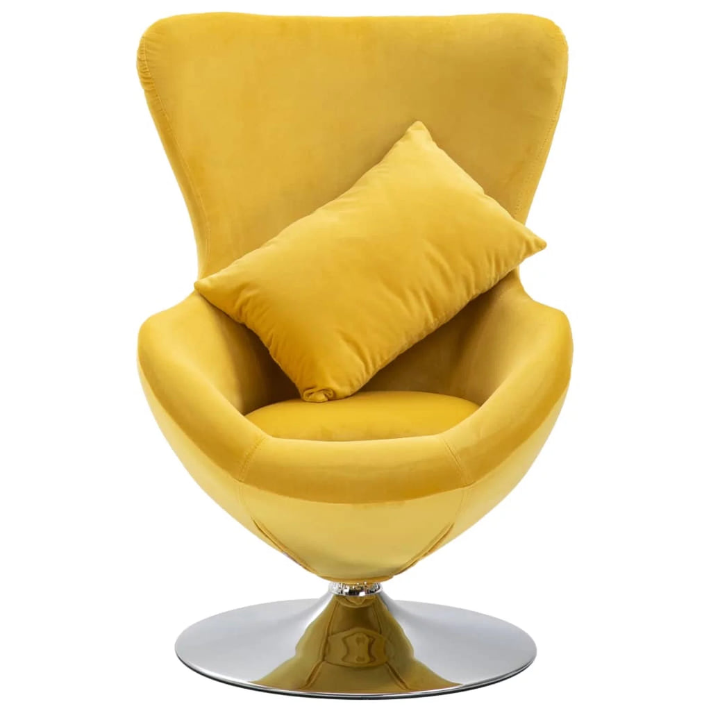 Swivel Egg Chair with Cushion Yellow C9844