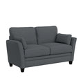 Gray Upholstered Loveseat with 2 Pillows X31939