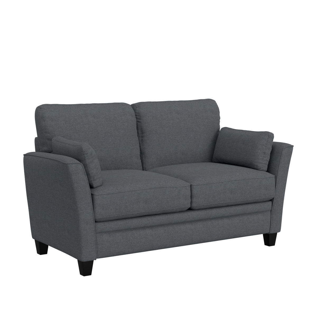 Gray Upholstered Loveseat with 2 Pillows X31939