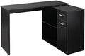 L Shaped Computer Desk with Shelves Drawer and Cabinet White M30665