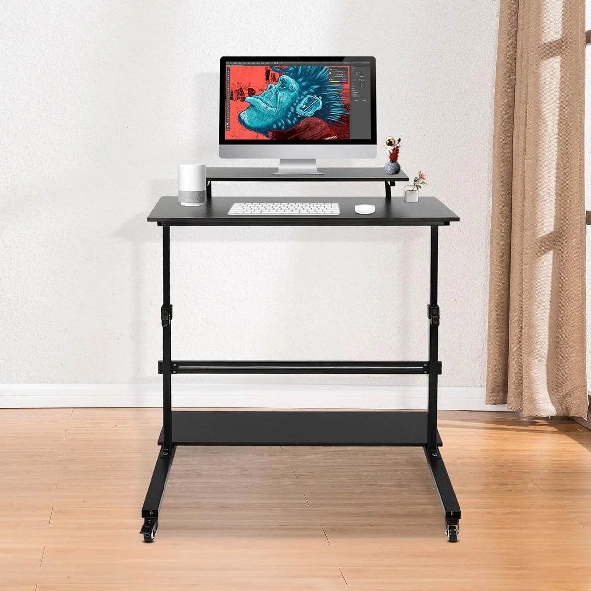 Height Adjustable Rolling Computer Desk N84780