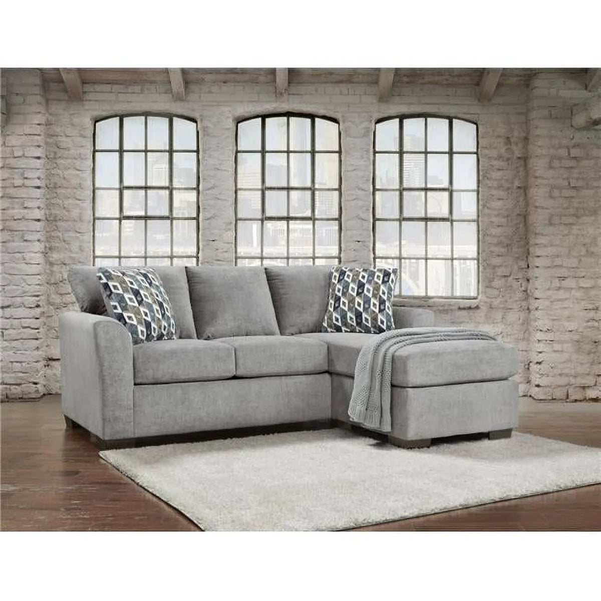 Gray Sectional Sofa with Reversible Chaise N949945