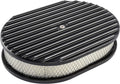 Finned Aluminum Air Cleaner, Oval 12” x 8 3/8” x 3”, Black Cast Aluminum Top W1070