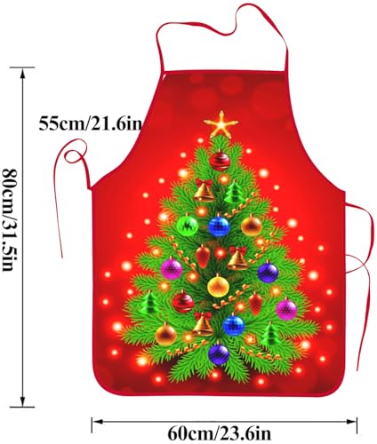 2Pcs Christmas Tree Snowman Kitchen Cooking Aprons O176555