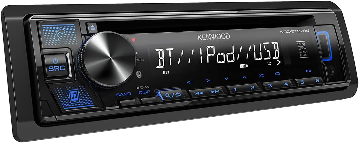 CD Car Stereo with Bluetooth, Single DIN, AM/FM Radio, USB Port, AUX Input L34341