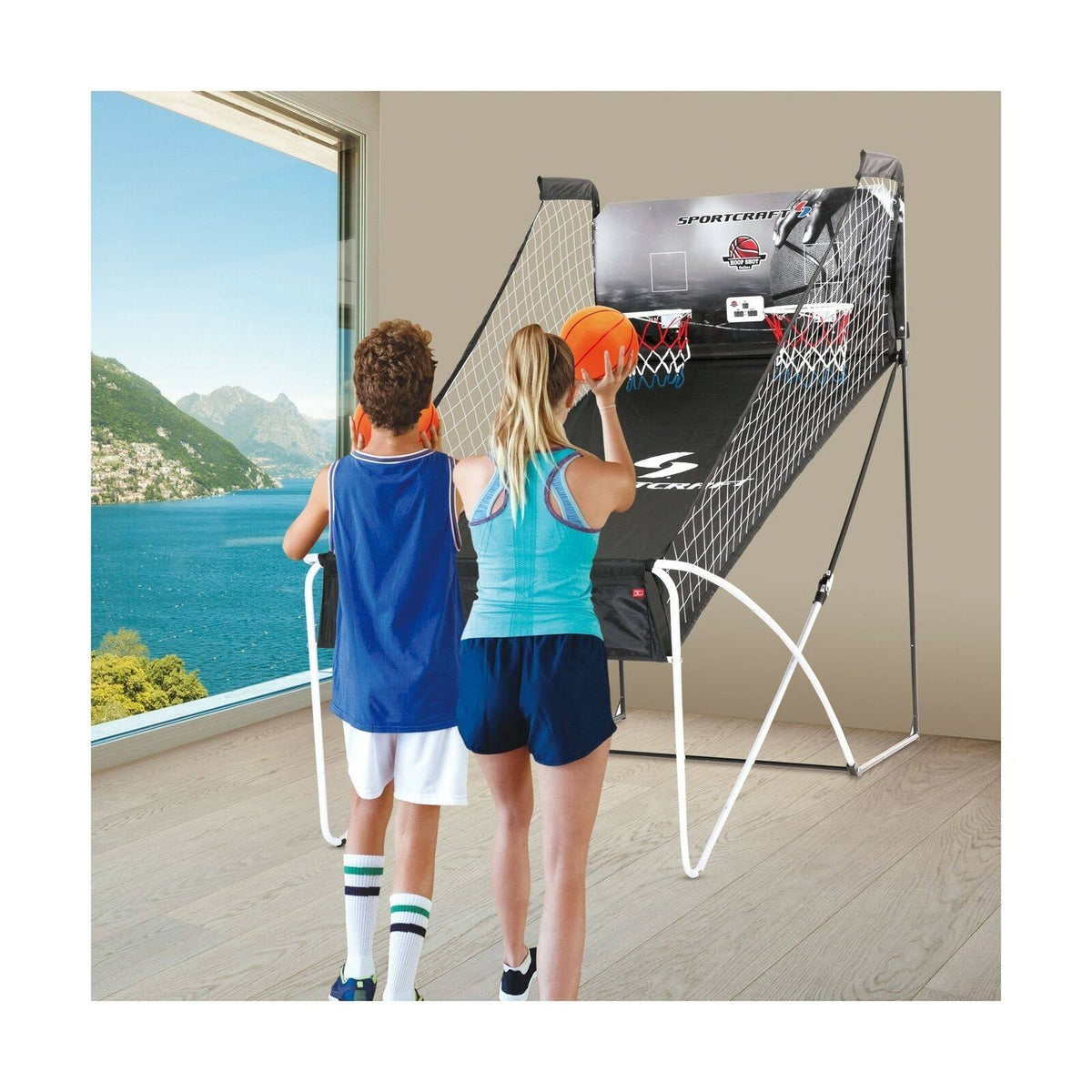 Double Hoop Shot Basketball Arcade Game Y373