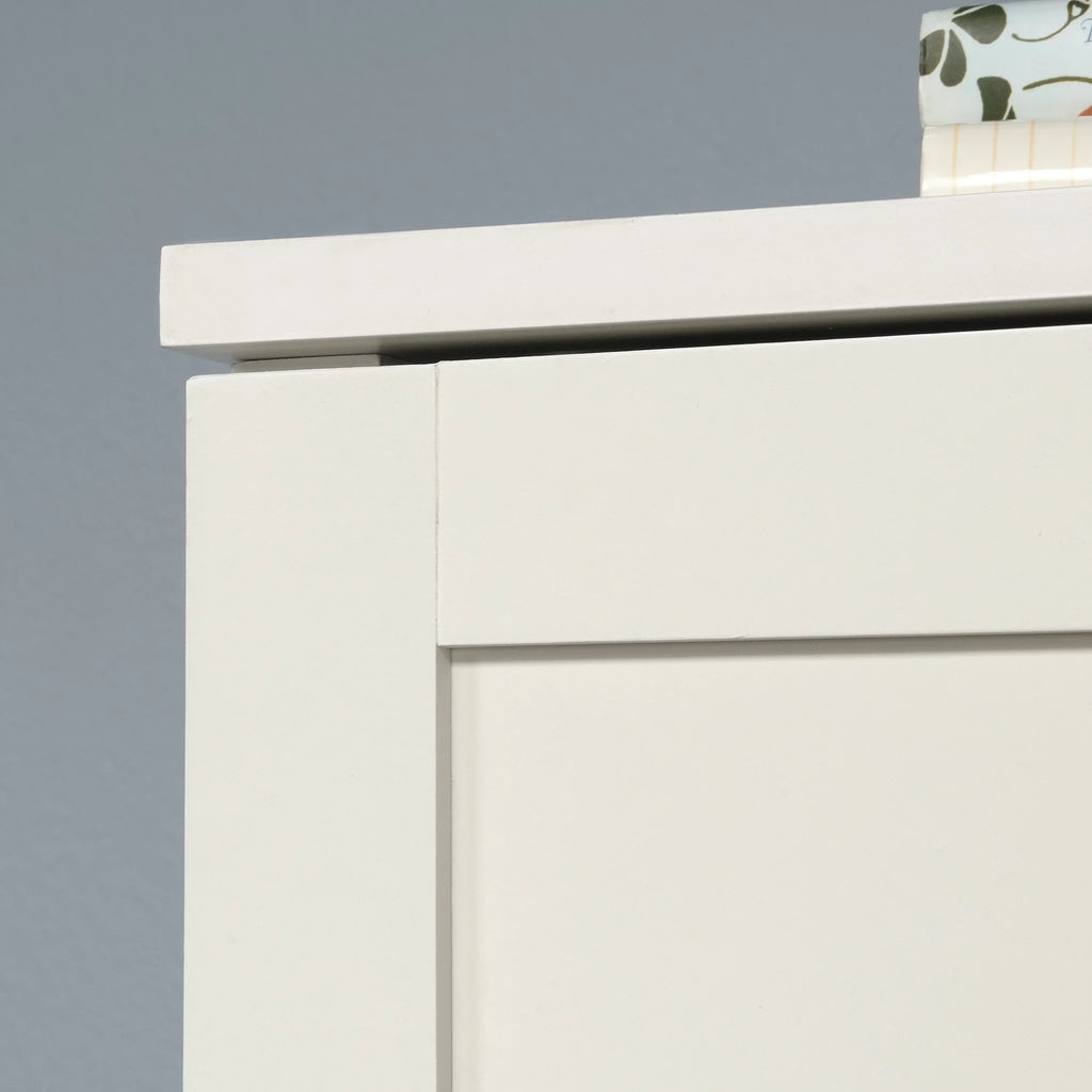 White 4-Shelf Wood Storage Cabinet U741