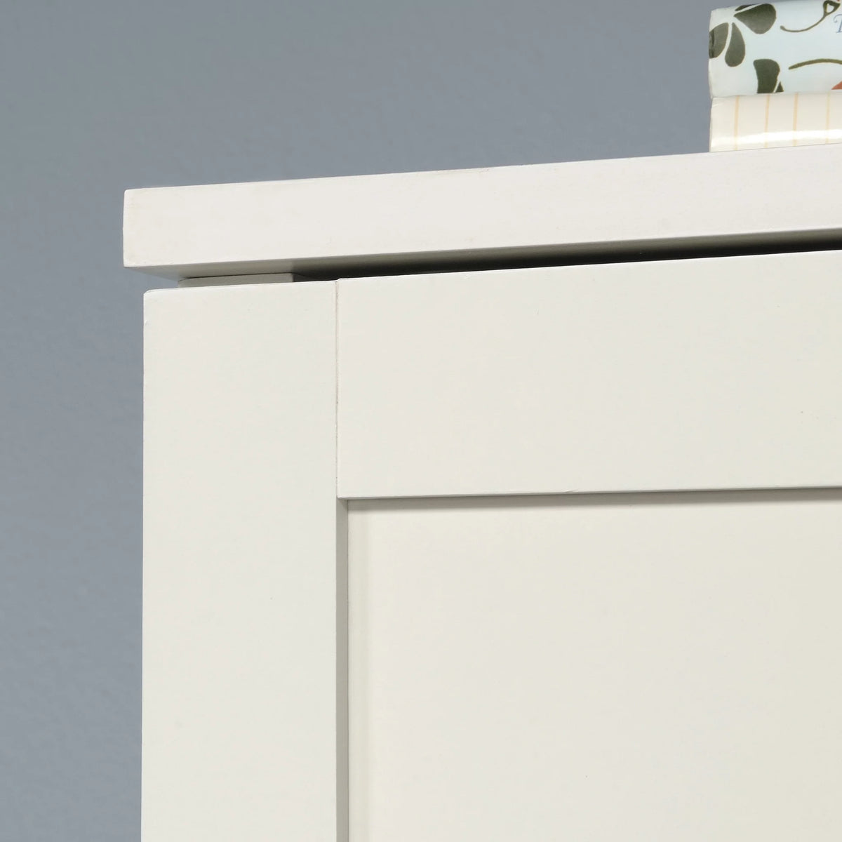 White 4-Shelf Wood Storage Cabinet U741