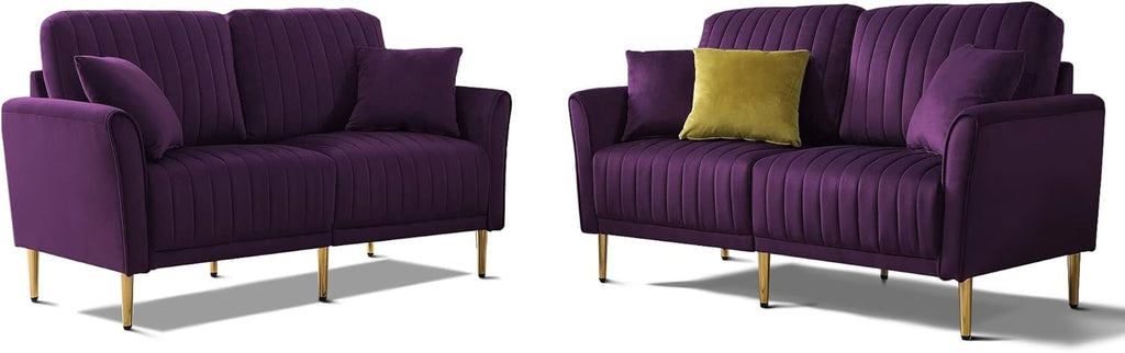 Purple Velvet Sofa and Loveseat Set N68478