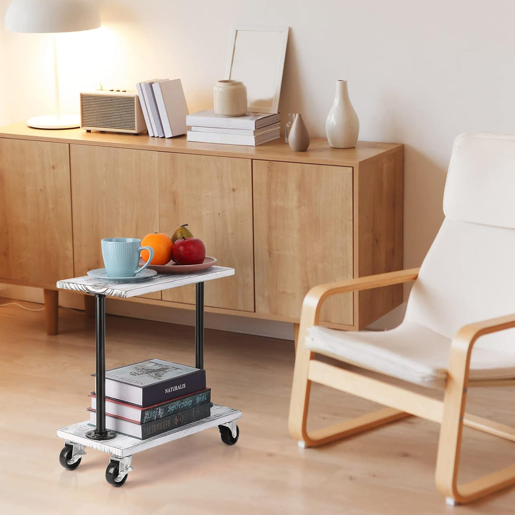Narrow End Table with Wheels D546979