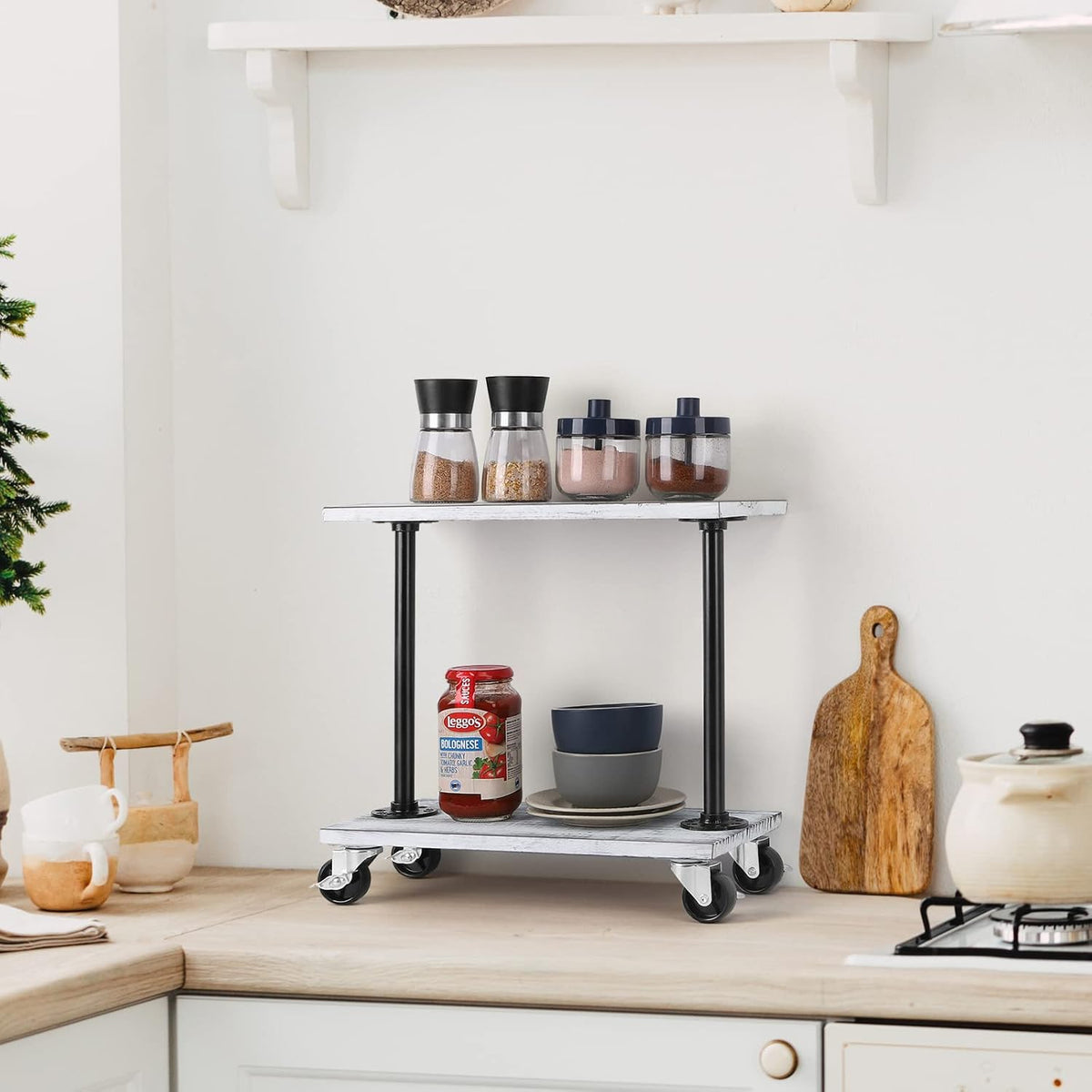 Narrow End Table with Wheels D546979