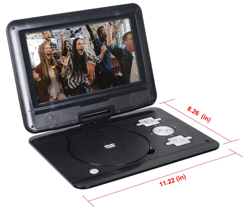 10" Portable DVD/Media Player Kit with extended 5 hr. Battery, Black S626784