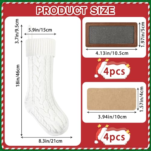 6 Pack 18in Large Knitted Christmas Stocking Set U42935
