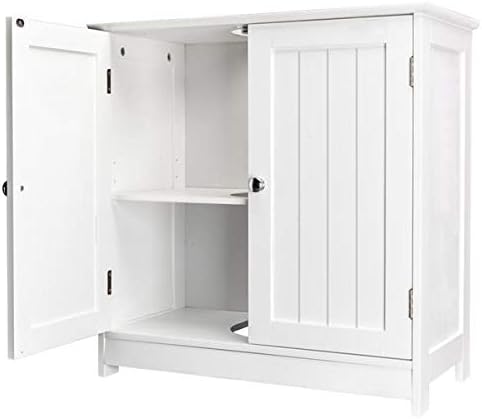 Bathroom Floor Storage Cabinet with Shelf and Double Doors C905146