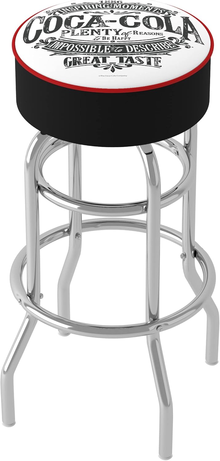 Vintage Swivel Bar Stool with Foam Padded Seat E179311