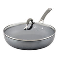 12 inch Hard-Anodized Nonstick Deep Frying Pan with Lid, Gray Q854650
