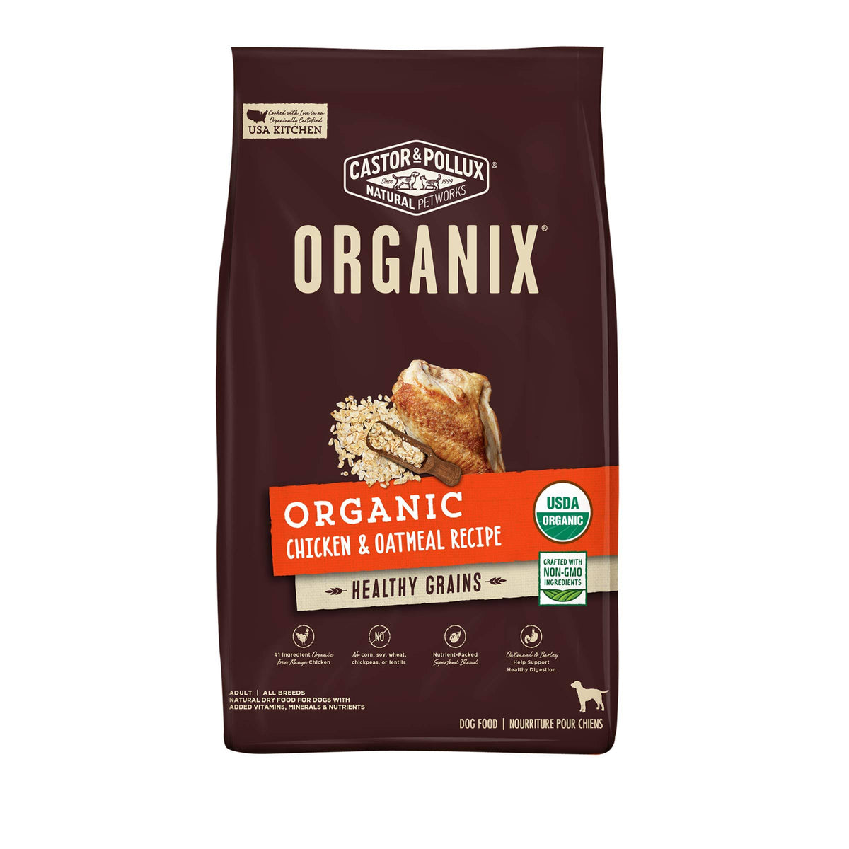 Organic Chicken & Oatmeal Recipe Dry Dog Food, 18 lb G1015