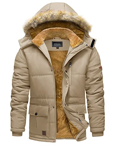 Men's Winter Hooded Water Repellent Windproof Thicken Parka Ski Coat Y64715