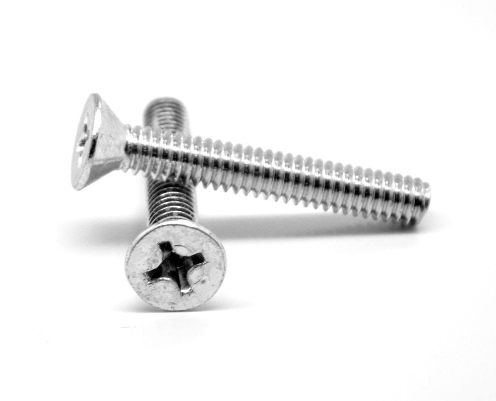 1/4 Coarse Thread Phillips Flat Head Machine Screw Zinc Plated N393511