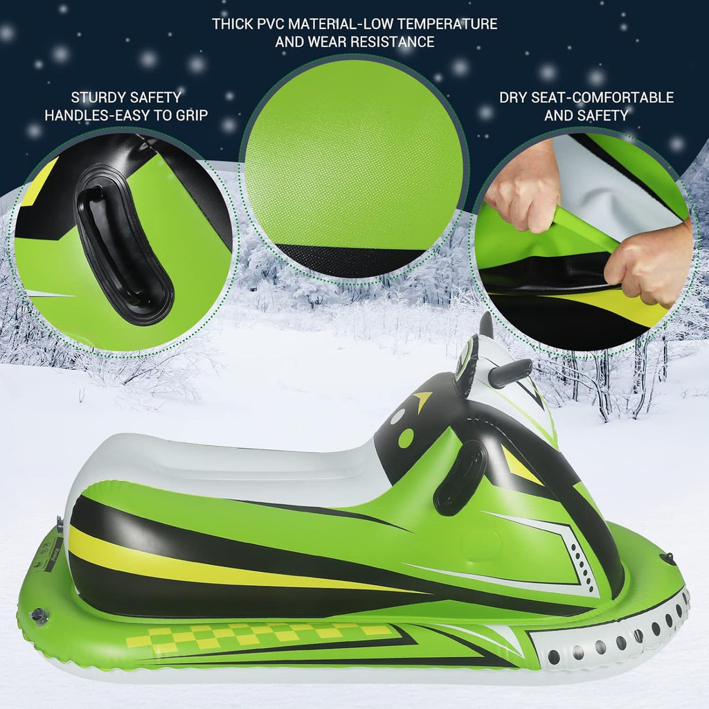 Heavy Duty Inflatable Snow Sled with Reinforced Handles and Drawstring B715745