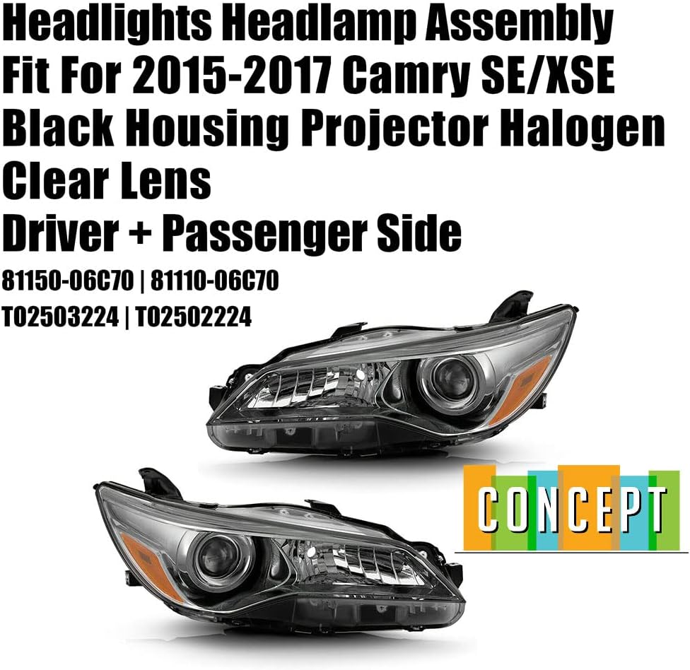 Black Housing Headlights Driver & Passenger Side S672712
