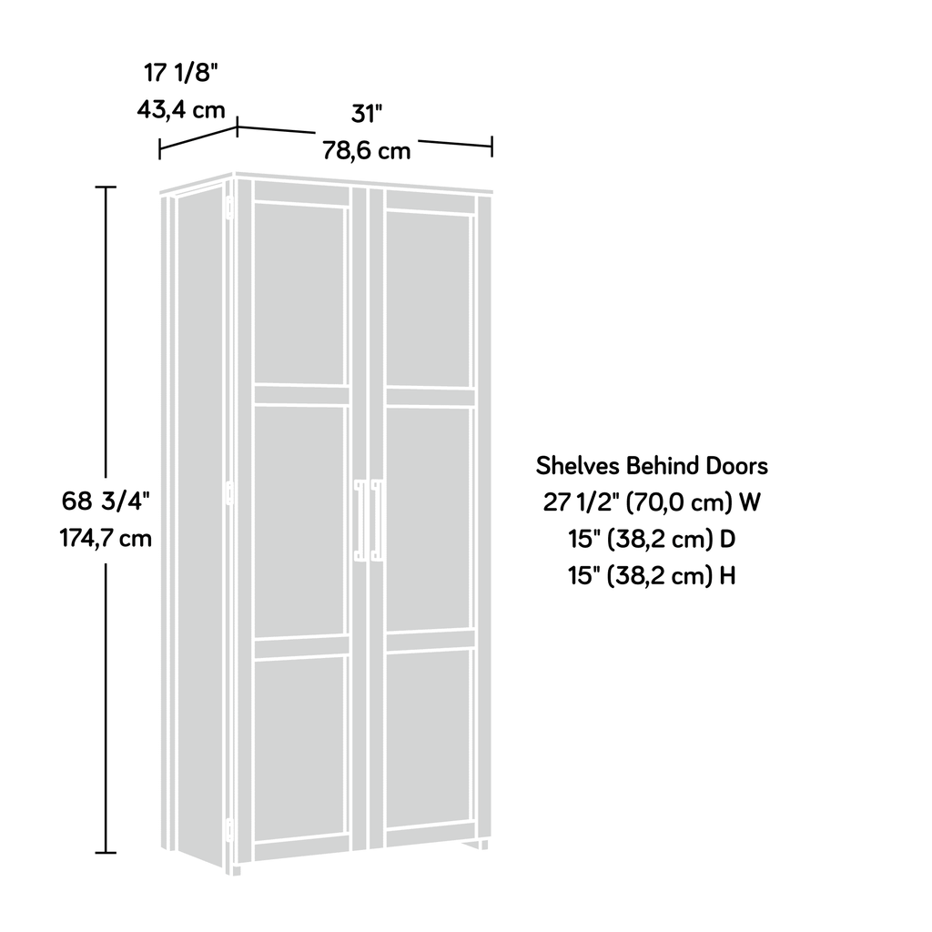 White 4-Shelf Wood Storage Cabinet U741