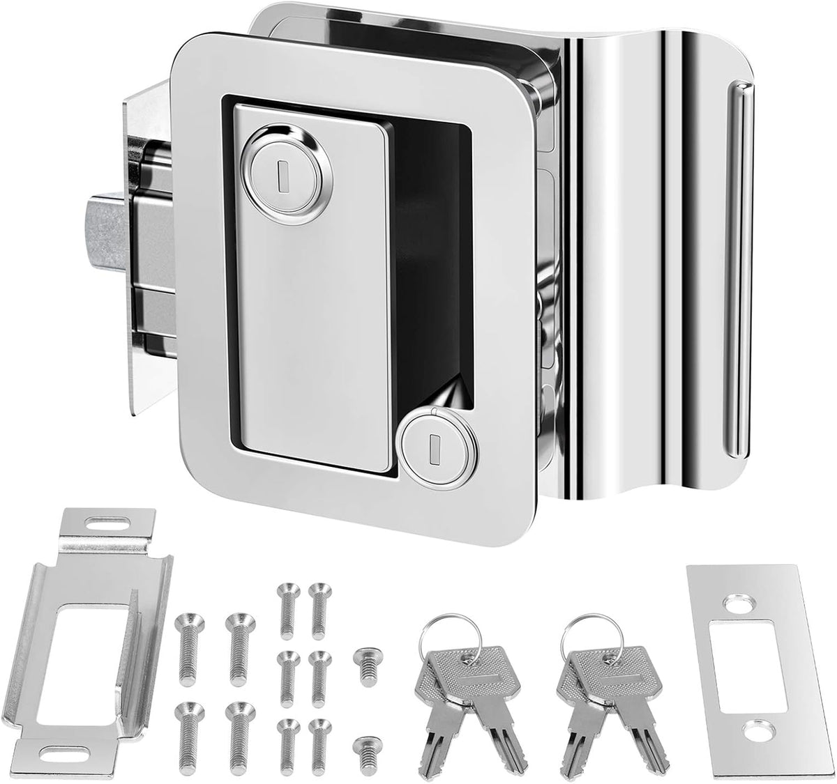 Black RV Entry Door Lock with Keys Pack of 2 H7551