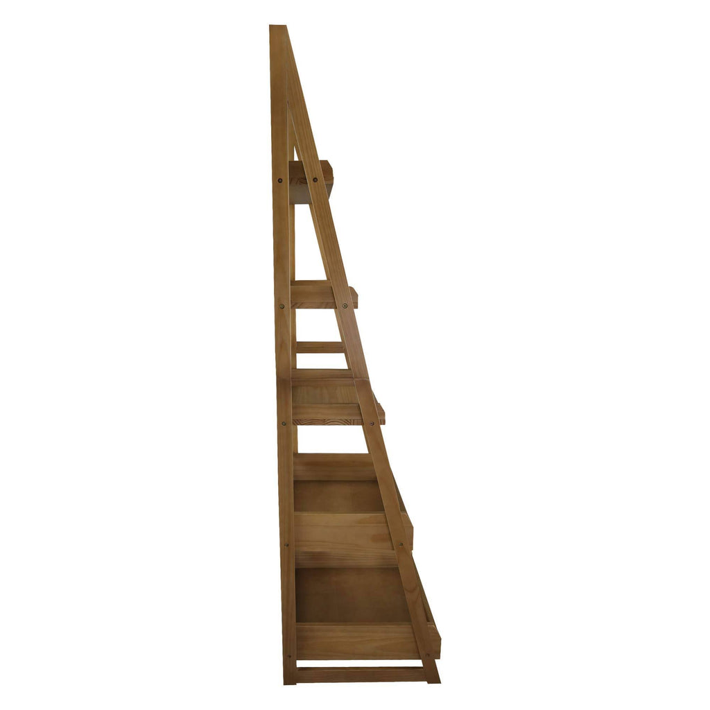 5-Shelf Gray Ladder Bookcase G292