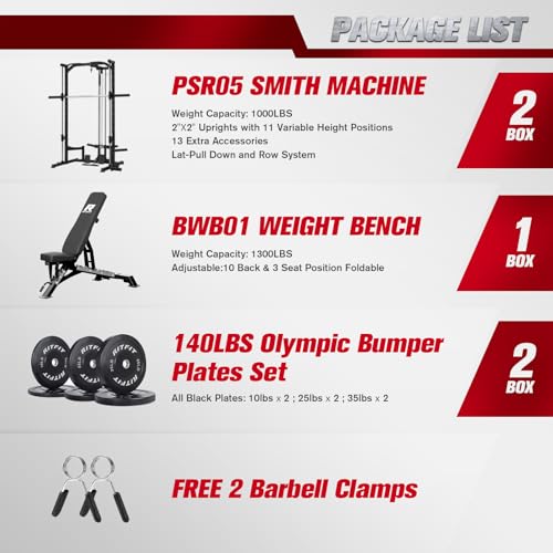 Smith Machine Power Rack with LAT-Pull Down System S3049