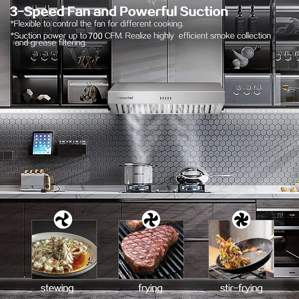 30 inch 700CFM Stainless Steel Under Cabinet Range Hood W13501