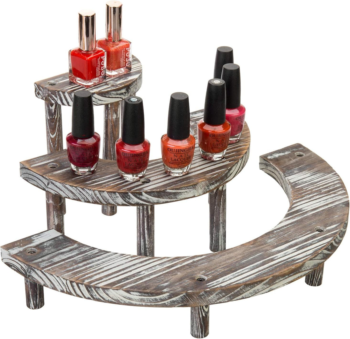 3 Tier Rustic Torched Wood Cupcake Stand I2337